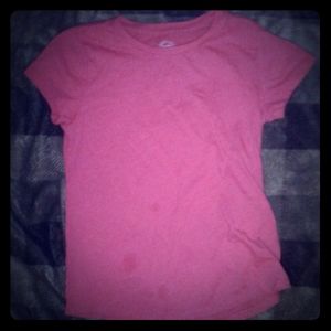A pink plain short sleeve